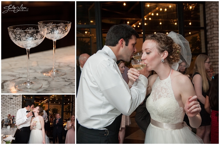 Bride and Groom Toast, Oxford Exchange Tampa Reception, Romantic Wedding Photography