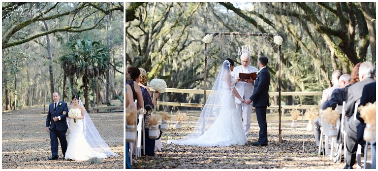 Wormsloe historic site wedding in savannah georgia under great oak trees with moss. photos by julie anne photography