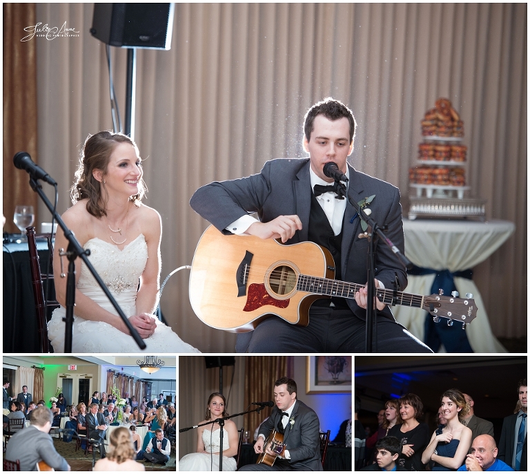 Groom suprised bride with serenade at wedding, atlanta national golf course by julie anne photography