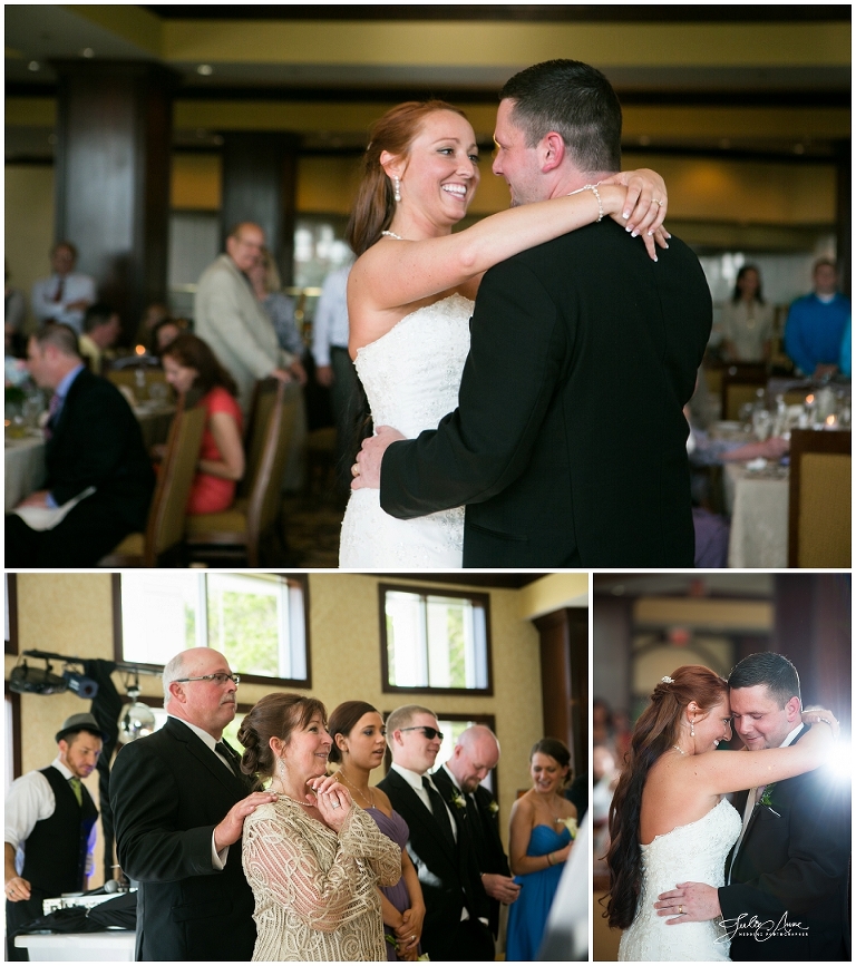first dance at wedding with family look over them. Hilton Marietta