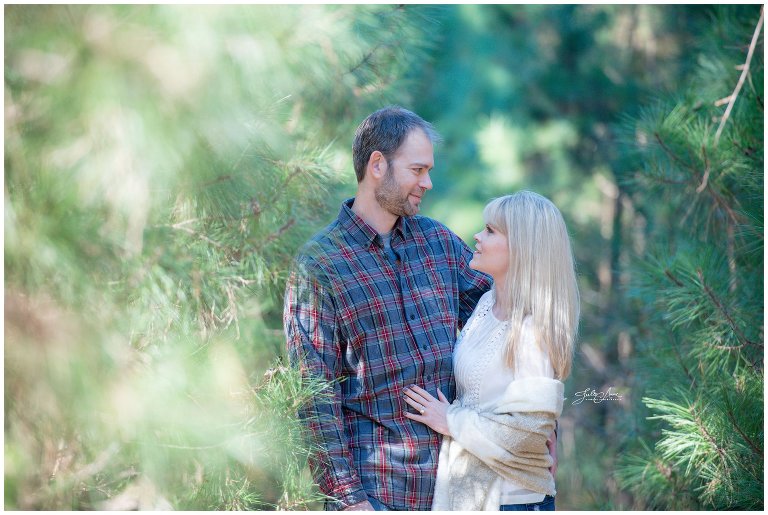 woodsy flannel fall atlanta engagement session photography by fine art photographer julie anne neill 
